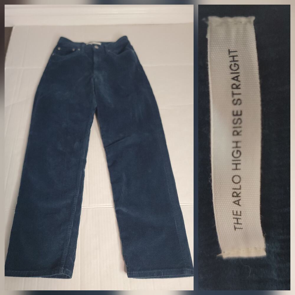 Aritzia Denim Forum Straight Jeans The Arlo Hi-Rise Sz 27 Stretch Corduroy Crop